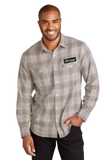 Ladies & Men's Long Sleeve Ombre Plaid Shirt